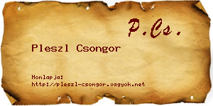 Pleszl Csongor névjegykártya